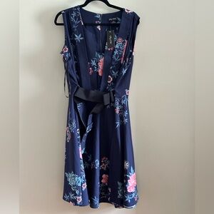 City Chic Blue Pink Sleeveless V-neck Sundress